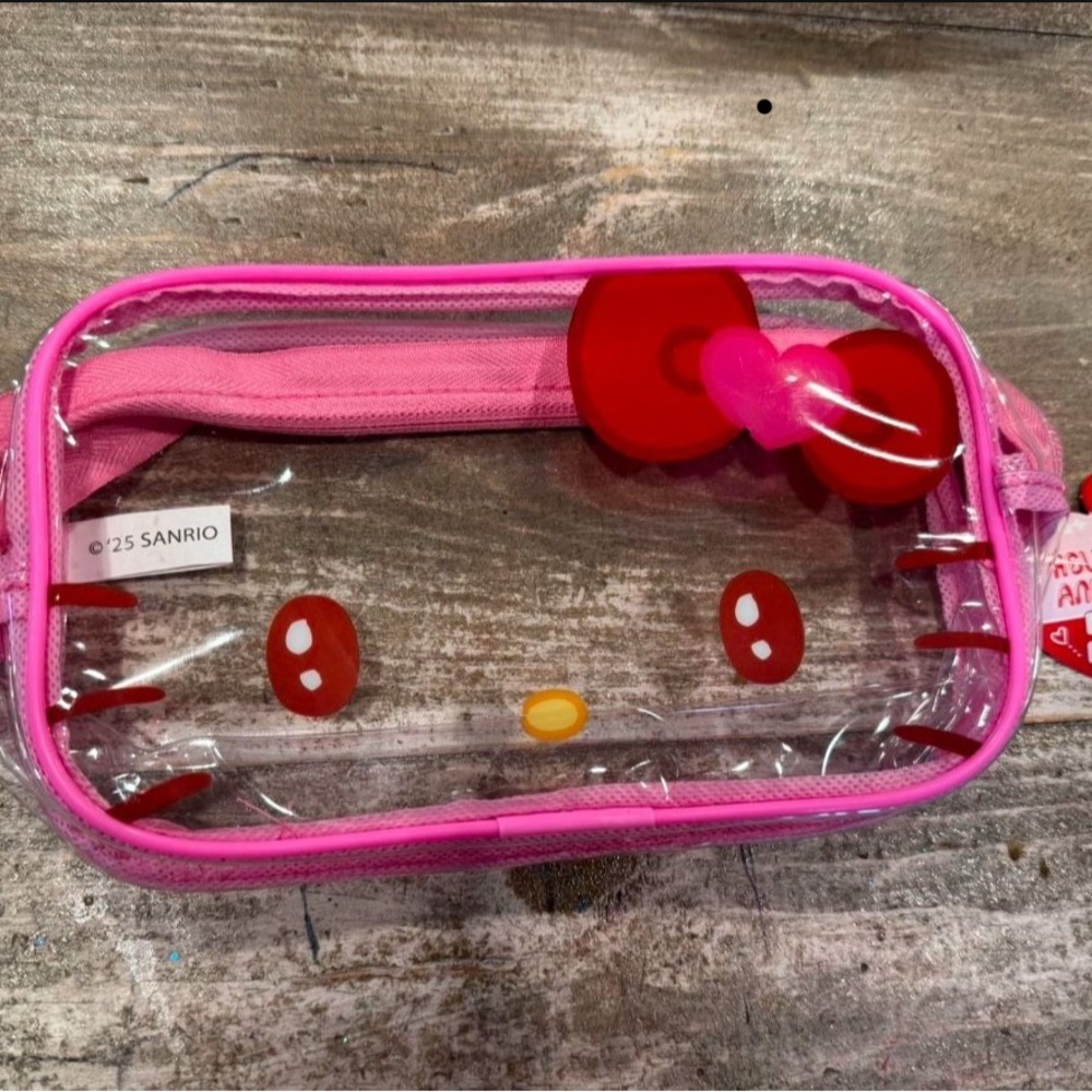Hello Kitty Pink Clear Cosmetic Bag